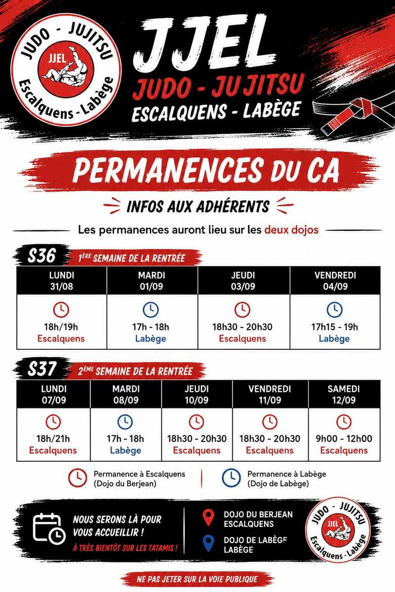 Permanences de rentrée 2026-2027