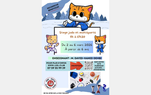 STAGE DE JUDO / multi-activités, Vacance d'hivers du 2 au 6 mars 2026