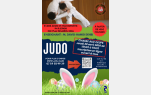 STAGE DE JUDO / multi-activités, Vacance de printemps du 27 au 30 avril 2026